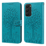 Custodia per telefono in pelle a vibrazione orizzontale con stampa pressata con motivo ad albero e cervo, For Samsung Galaxy S23 5G, For Samsung Galaxy S23+ 5G, For Samsung Galaxy S23 Ultra 5G, For Samsung Galaxy A14 5G
