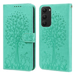 Custodia per telefono in pelle a vibrazione orizzontale con stampa pressata con motivo ad albero e cervo, For Samsung Galaxy S23 5G, For Samsung Galaxy S23+ 5G, For Samsung Galaxy S23 Ultra 5G, For Samsung Galaxy A14 5G