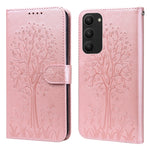 Custodia per telefono in pelle a vibrazione orizzontale con stampa pressata con motivo ad albero e cervo, For Samsung Galaxy S23 5G, For Samsung Galaxy S23+ 5G, For Samsung Galaxy S23 Ultra 5G, For Samsung Galaxy A14 5G