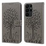 Custodia per telefono in pelle a vibrazione orizzontale con stampa pressata con motivo ad albero e cervo, For Samsung Galaxy S23 5G, For Samsung Galaxy S23+ 5G, For Samsung Galaxy S23 Ultra 5G, For Samsung Galaxy A14 5G