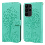 Custodia per telefono in pelle a vibrazione orizzontale con stampa pressata con motivo ad albero e cervo, For Samsung Galaxy S23 5G, For Samsung Galaxy S23+ 5G, For Samsung Galaxy S23 Ultra 5G, For Samsung Galaxy A14 5G