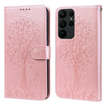 Custodia per telefono in pelle a vibrazione orizzontale con stampa pressata con motivo ad albero e cervo, For Samsung Galaxy S23 5G, For Samsung Galaxy S23+ 5G, For Samsung Galaxy S23 Ultra 5G, For Samsung Galaxy A14 5G