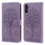 Custodia per telefono in pelle a vibrazione orizzontale con stampa pressata con motivo ad albero e cervo, For Samsung Galaxy S23 5G, For Samsung Galaxy S23+ 5G, For Samsung Galaxy S23 Ultra 5G, For Samsung Galaxy A14 5G