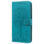 Custodia per telefono in pelle a vibrazione orizzontale con stampa pressata con motivo ad albero e cervo, For Samsung Galaxy A34 5G, For Samsung Galaxy A54 5G