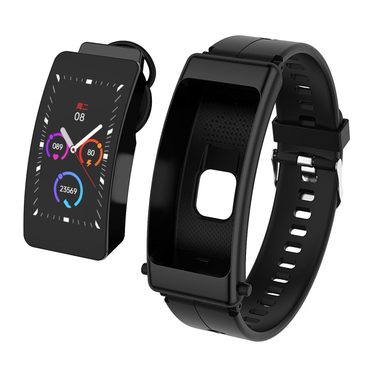 K50 1.08 pollici Silicone Band Auricolare Staccabile IP67 Impermeabile Smart Watch Supporto Chiamata Bluetooth, Silicone Band (Black), Silicone Band (Black Silver)