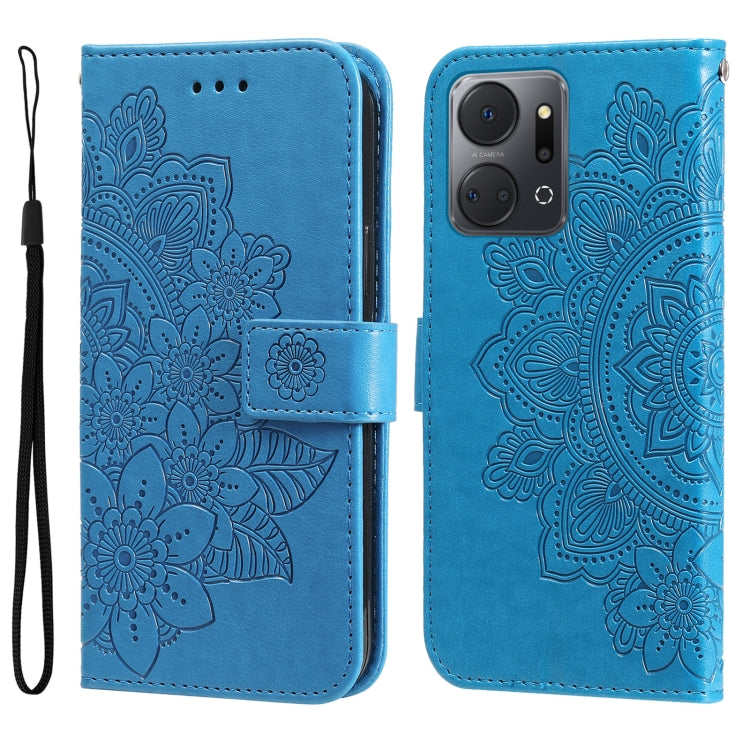 Custodia per telefono in pelle goffrata con fiori a 7 petali, For Honor X7a, For Honor X8a, For Honor X9a/X40 5G/Magic5 Lite, For OPPO Reno8 T 4G