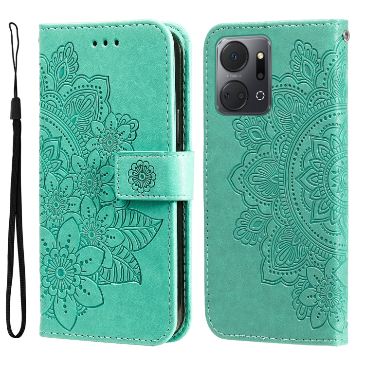 Custodia per telefono in pelle goffrata con fiori a 7 petali, For Honor X7a, For Honor X8a, For Honor X9a/X40 5G/Magic5 Lite, For OPPO Reno8 T 4G