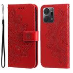 Custodia per telefono in pelle goffrata con fiori a 7 petali, For Honor X7a, For Honor X8a, For Honor X9a/X40 5G/Magic5 Lite, For OPPO Reno8 T 4G