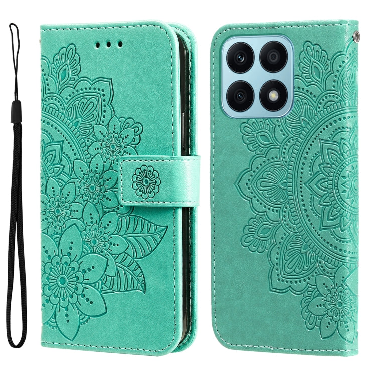 Custodia per telefono in pelle goffrata con fiori a 7 petali, For Honor X7a, For Honor X8a, For Honor X9a/X40 5G/Magic5 Lite, For OPPO Reno8 T 4G