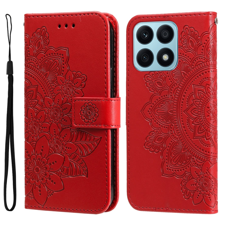 Custodia per telefono in pelle goffrata con fiori a 7 petali, For Honor X7a, For Honor X8a, For Honor X9a/X40 5G/Magic5 Lite, For OPPO Reno8 T 4G