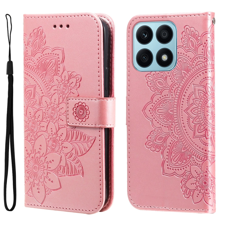 Custodia per telefono in pelle goffrata con fiori a 7 petali, For Honor X7a, For Honor X8a, For Honor X9a/X40 5G/Magic5 Lite, For OPPO Reno8 T 4G