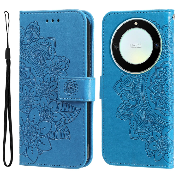 Custodia per telefono in pelle goffrata con fiori a 7 petali, For Honor X7a, For Honor X8a, For Honor X9a/X40 5G/Magic5 Lite, For OPPO Reno8 T 4G