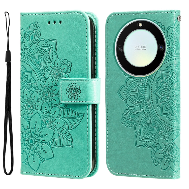 Custodia per telefono in pelle goffrata con fiori a 7 petali, For Honor X7a, For Honor X8a, For Honor X9a/X40 5G/Magic5 Lite, For OPPO Reno8 T 4G
