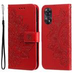 Custodia per telefono in pelle goffrata con fiori a 7 petali, For Honor X7a, For Honor X8a, For Honor X9a/X40 5G/Magic5 Lite, For OPPO Reno8 T 4G