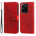 Custodia per telefono in pelle goffrata con fiori a 7 petali, For vivo V25 5G/V25e 4G, For vivo Y02 4G, For Xiaomi Redmi K60/K60 Pro, For Xiaomi Redmi 11A 4G/12C