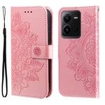 Custodia per telefono in pelle goffrata con fiori a 7 petali, For vivo V25 5G/V25e 4G, For vivo Y02 4G, For Xiaomi Redmi K60/K60 Pro, For Xiaomi Redmi 11A 4G/12C