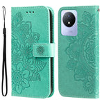 Custodia per telefono in pelle goffrata con fiori a 7 petali, For vivo V25 5G/V25e 4G, For vivo Y02 4G, For Xiaomi Redmi K60/K60 Pro, For Xiaomi Redmi 11A 4G/12C