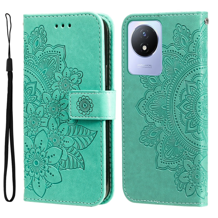 Custodia per telefono in pelle goffrata con fiori a 7 petali, For vivo V25 5G/V25e 4G, For vivo Y02 4G, For Xiaomi Redmi K60/K60 Pro, For Xiaomi Redmi 11A 4G/12C