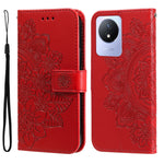 Custodia per telefono in pelle goffrata con fiori a 7 petali, For vivo V25 5G/V25e 4G, For vivo Y02 4G, For Xiaomi Redmi K60/K60 Pro, For Xiaomi Redmi 11A 4G/12C