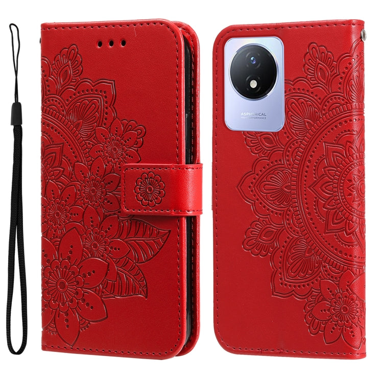 Custodia per telefono in pelle goffrata con fiori a 7 petali, For vivo V25 5G/V25e 4G, For vivo Y02 4G, For Xiaomi Redmi K60/K60 Pro, For Xiaomi Redmi 11A 4G/12C