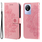 Custodia per telefono in pelle goffrata con fiori a 7 petali, For vivo V25 5G/V25e 4G, For vivo Y02 4G, For Xiaomi Redmi K60/K60 Pro, For Xiaomi Redmi 11A 4G/12C