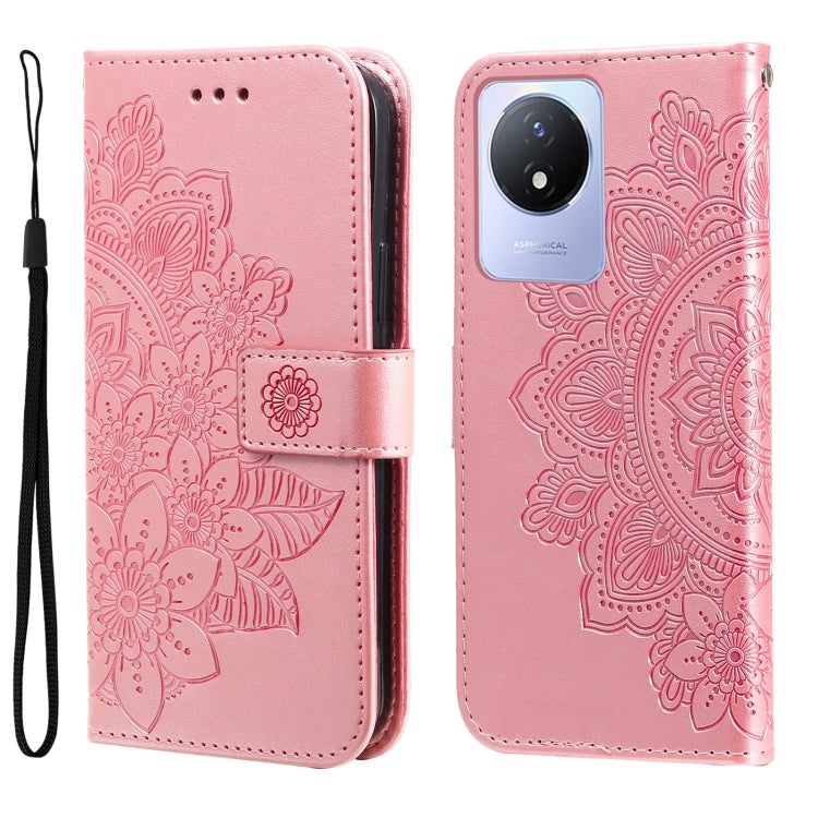 Custodia per telefono in pelle goffrata con fiori a 7 petali, For vivo V25 5G/V25e 4G, For vivo Y02 4G, For Xiaomi Redmi K60/K60 Pro, For Xiaomi Redmi 11A 4G/12C