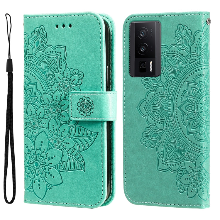 Custodia per telefono in pelle goffrata con fiori a 7 petali, For vivo V25 5G/V25e 4G, For vivo Y02 4G, For Xiaomi Redmi K60/K60 Pro, For Xiaomi Redmi 11A 4G/12C