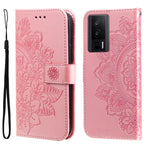 Custodia per telefono in pelle goffrata con fiori a 7 petali, For vivo V25 5G/V25e 4G, For vivo Y02 4G, For Xiaomi Redmi K60/K60 Pro, For Xiaomi Redmi 11A 4G/12C