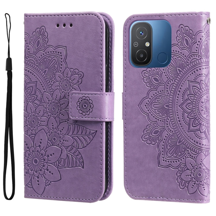 Custodia per telefono in pelle goffrata con fiori a 7 petali, For vivo V25 5G/V25e 4G, For vivo Y02 4G, For Xiaomi Redmi K60/K60 Pro, For Xiaomi Redmi 11A 4G/12C