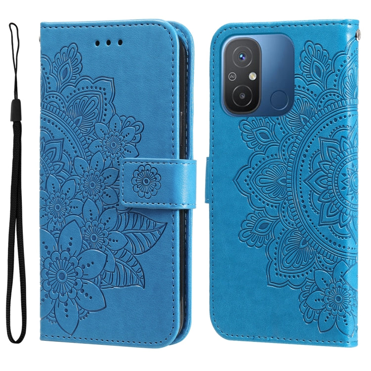 Custodia per telefono in pelle goffrata con fiori a 7 petali, For vivo V25 5G/V25e 4G, For vivo Y02 4G, For Xiaomi Redmi K60/K60 Pro, For Xiaomi Redmi 11A 4G/12C