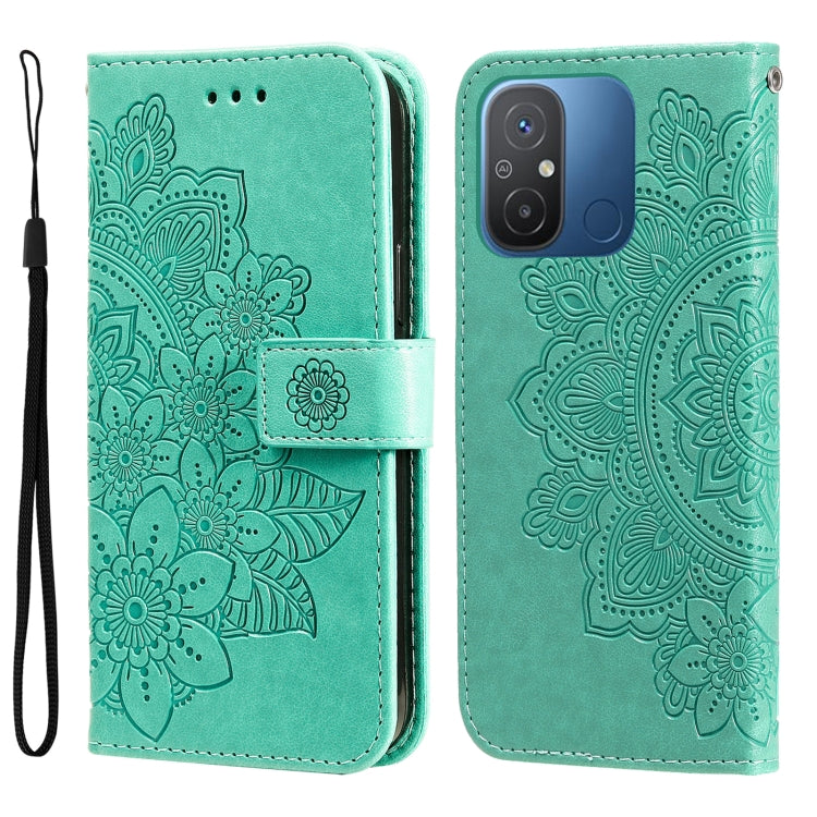 Custodia per telefono in pelle goffrata con fiori a 7 petali, For vivo V25 5G/V25e 4G, For vivo Y02 4G, For Xiaomi Redmi K60/K60 Pro, For Xiaomi Redmi 11A 4G/12C