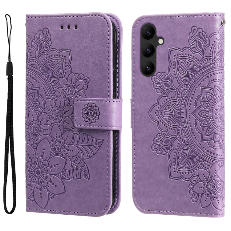Custodia per telefono in pelle goffrata con fiori a 7 petali, For Samsung Galaxy A24 4G