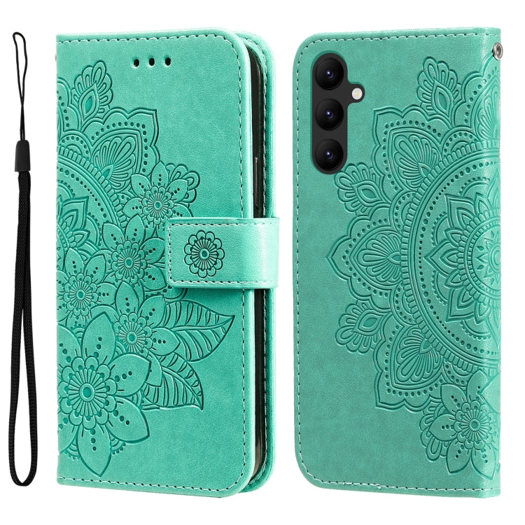 Custodia per telefono in pelle goffrata con fiori a 7 petali, For Samsung Galaxy A24 4G
