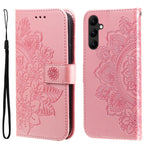Custodia per telefono in pelle goffrata con fiori a 7 petali, For Samsung Galaxy A24 4G