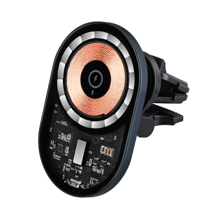 Caricatore per auto wireless magnetico trasparente con presa d'aria, X6F, X9F