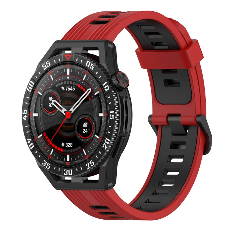 Cinturino in silicone a strisce bicolore da 22 mm, For Huawei Watch GT 3 SE