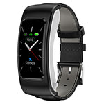 K60 1.08 pollici cinturino in pelle auricolare vita staccabile impermeabile Smart Watch supporto chiamata Bluetooth, Leather Band (Black Silver), Leather Band (Brown), Leather Band (Black), Leather Band (Brown Silver)