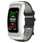 K60 1.08 pollici cinturino in pelle auricolare vita staccabile impermeabile Smart Watch supporto chiamata Bluetooth, Leather Band (Black Silver), Leather Band (Brown), Leather Band (Black), Leather Band (Brown Silver)
