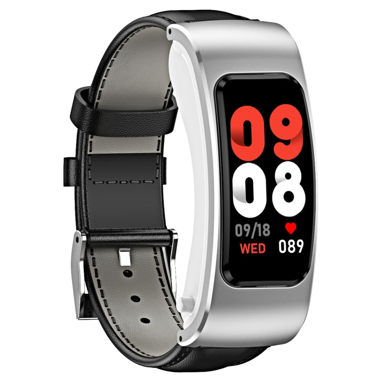 K60 1.08 pollici cinturino in pelle auricolare vita staccabile impermeabile Smart Watch supporto chiamata Bluetooth, Leather Band (Black Silver), Leather Band (Brown), Leather Band (Black), Leather Band (Brown Silver)