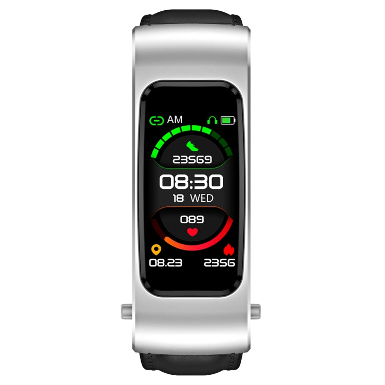 K60 1.08 pollici cinturino in pelle auricolare vita staccabile impermeabile Smart Watch supporto chiamata Bluetooth, Leather Band (Black Silver), Leather Band (Brown), Leather Band (Black), Leather Band (Brown Silver)