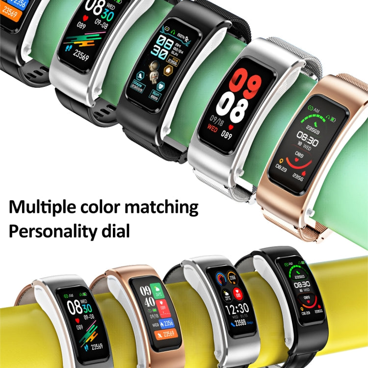 K60 1.08 pollici cinturino in pelle auricolare vita staccabile impermeabile Smart Watch supporto chiamata Bluetooth, Leather Band (Black Silver), Leather Band (Brown), Leather Band (Black), Leather Band (Brown Silver)