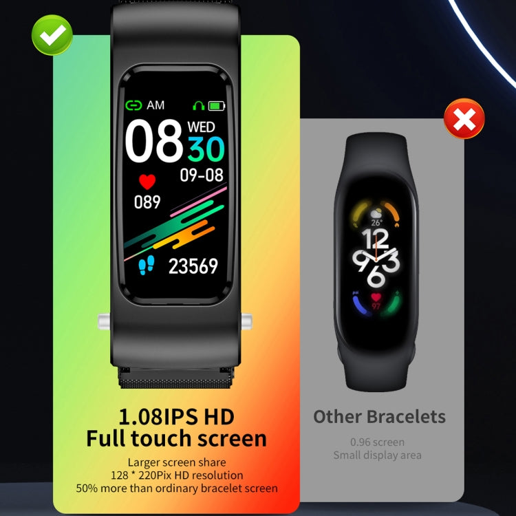 K60 1.08 pollici cinturino in pelle auricolare vita staccabile impermeabile Smart Watch supporto chiamata Bluetooth, Leather Band (Black Silver), Leather Band (Brown), Leather Band (Black), Leather Band (Brown Silver)