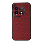Custodia per telefono in PU con trama in fibra di carbonio con foro preciso, For OnePlus 11 5G, For OnePlus Ace 2 / 11R, For Samsung Galaxy A24