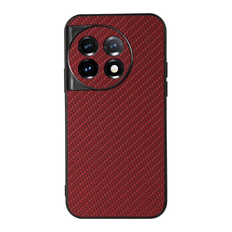 Custodia per telefono in PU con trama in fibra di carbonio con foro preciso, For OnePlus 11 5G, For OnePlus Ace 2 / 11R, For Samsung Galaxy A24