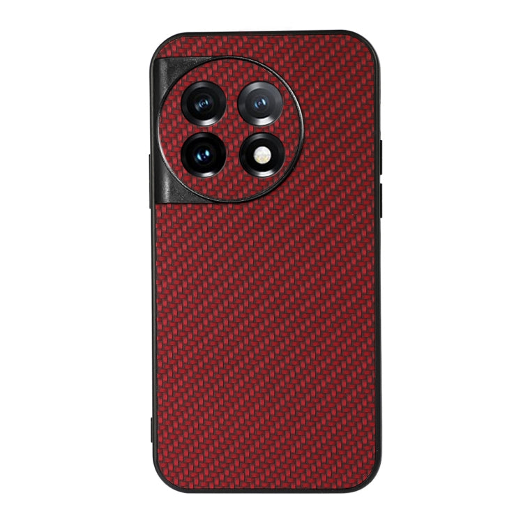Custodia per telefono in PU con trama in fibra di carbonio con foro preciso, For OnePlus 11 5G, For OnePlus Ace 2 / 11R, For Samsung Galaxy A24