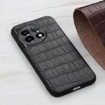 Cassa del telefono in vera pelle con trama in coccodrillo con foro accurato, For OnePlus 11 5G, For OnePlus Ace 2 / 11R, For Samsung Galaxy A24