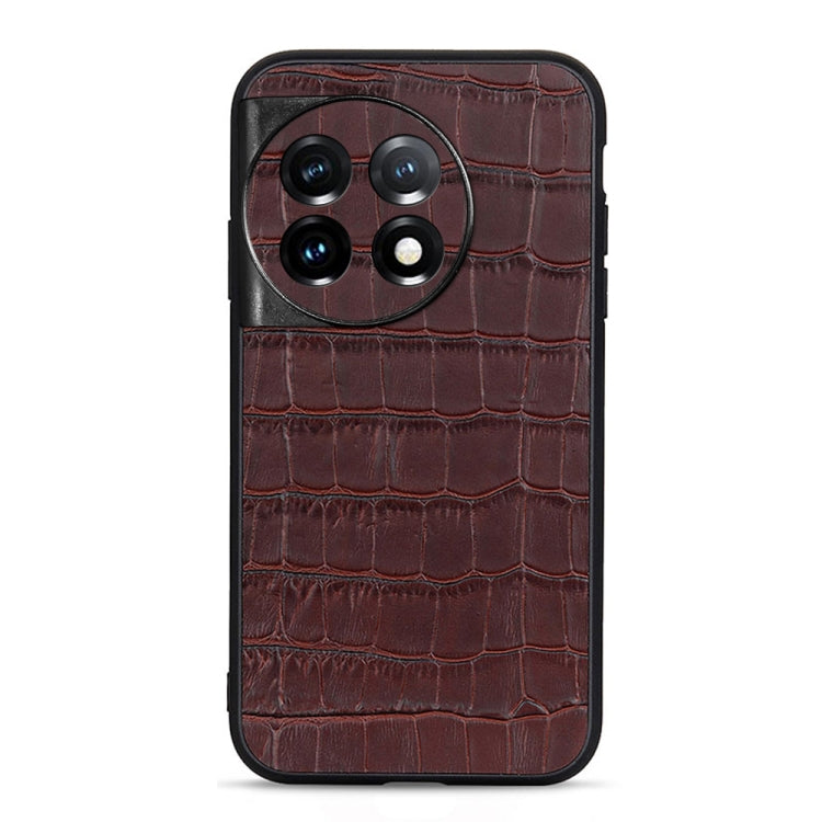 Cassa del telefono in vera pelle con trama in coccodrillo con foro accurato, For OnePlus 11 5G, For OnePlus Ace 2 / 11R, For Samsung Galaxy A24