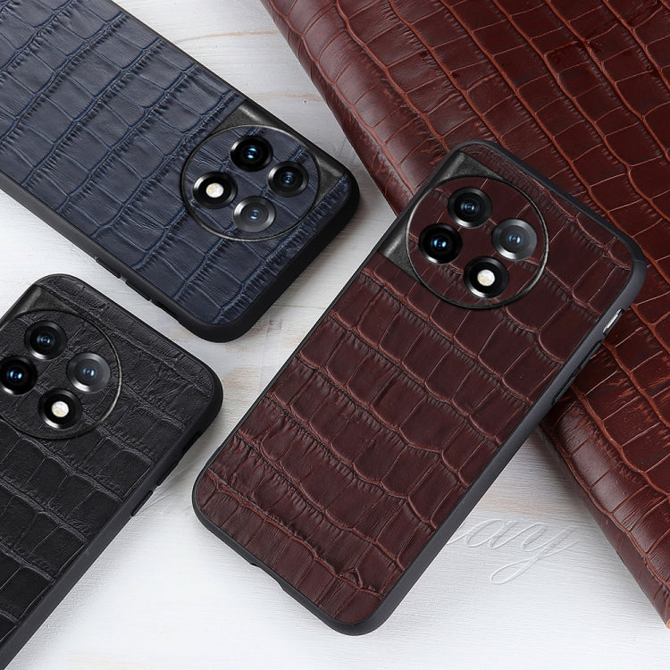 Cassa del telefono in vera pelle con trama in coccodrillo con foro accurato, For OnePlus 11 5G, For OnePlus Ace 2 / 11R, For Samsung Galaxy A24