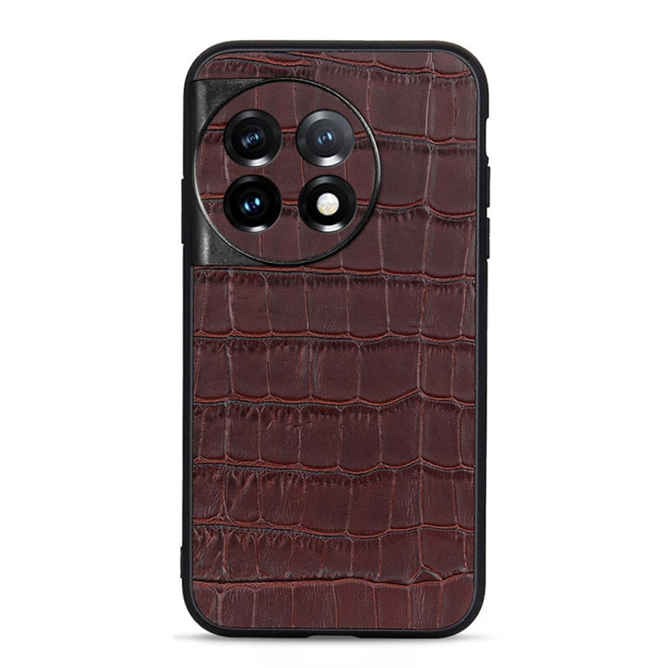 Cassa del telefono in vera pelle con trama in coccodrillo con foro accurato, For OnePlus 11 5G, For OnePlus Ace 2 / 11R, For Samsung Galaxy A24