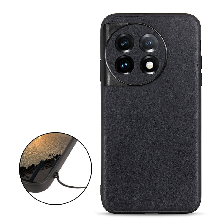 Custodia per telefono in vera pelle con trama in pelle di agnello, For OnePlus 11 5G, For OnePlus Ace 2 / 11R, For Samsung Galaxy A24